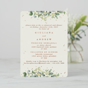 Cream Snowberry+Eucalyptus Wedding Probe Folieneinladung