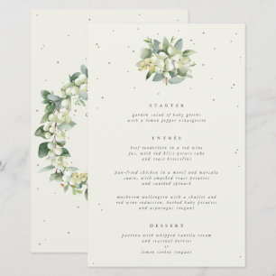 Cream Snowberry + Eukalyptus 3 Course Wedding Menu