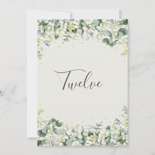 Cream Snowberry+Eukalyptus Tischnummer (Vorderseite)