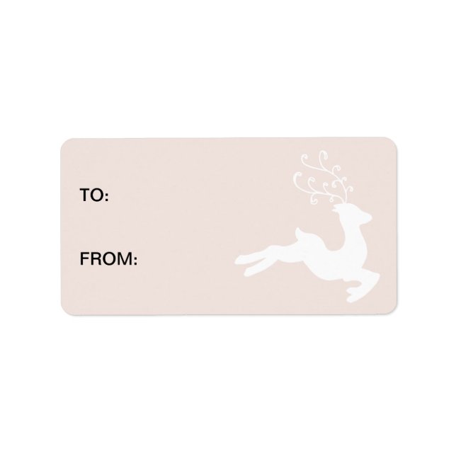 Cream Stone White Rentier Adressaufkleber (Vorne)