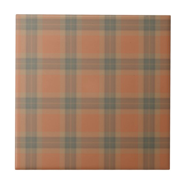 Cream Tartan Keramik Tile Fliese (Vorderseite)