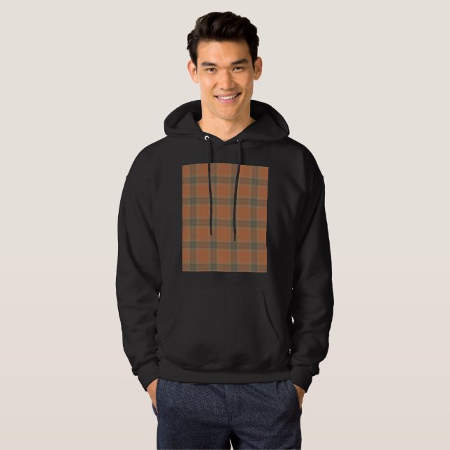Cream Tartan Men's Basic Hooded Sweatshirt (Vorne ganz)