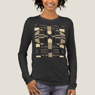 Cream Taupe Black Geometric Südwest MCM Look Tri-Blend Shirt