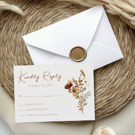 Cream & Terracotta Wildblume Boho Wedding RSVP