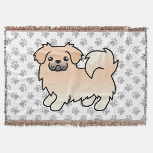 Cream Tibetan Spaniel Süßer Cartoon-Hund Decke