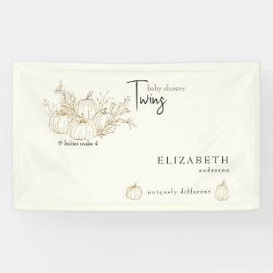 Cream Twins Little Pumpkins Baby Dusche Banner