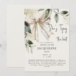 Cream Tying the Knot Bow Hydrangea Polterabend Einladung