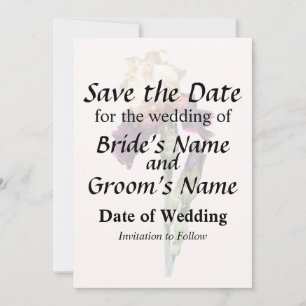 Cream und Maroon Iris und Buds Save The Date