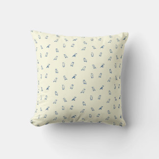 Cream und Navy Arktis-Vogel-Muster mit Papageienta Kissen
