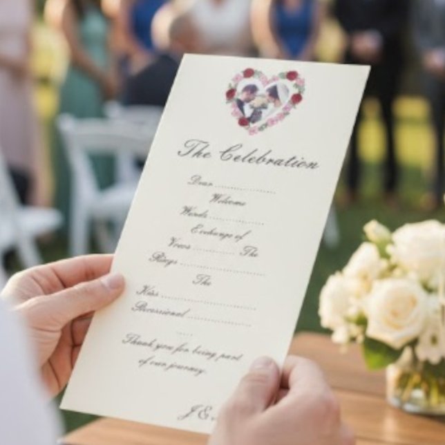 Cream wedding program - Floral Heart (Von Creator hochgeladen)