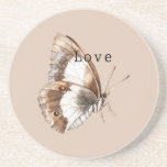 Cream White Butterfly Getränkeuntersetzer<br><div class="desc">Cream White Butterfly</div>