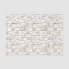 Cream White Grey Faux Stones Birthday Seidenpapier