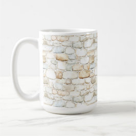 Cream White Grey Faux Stones   Kaffeetasse