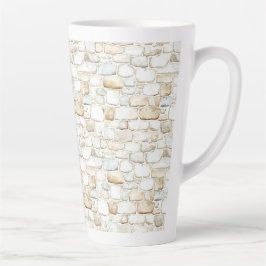 Cream White Grey Faux Stones   Milchtasse