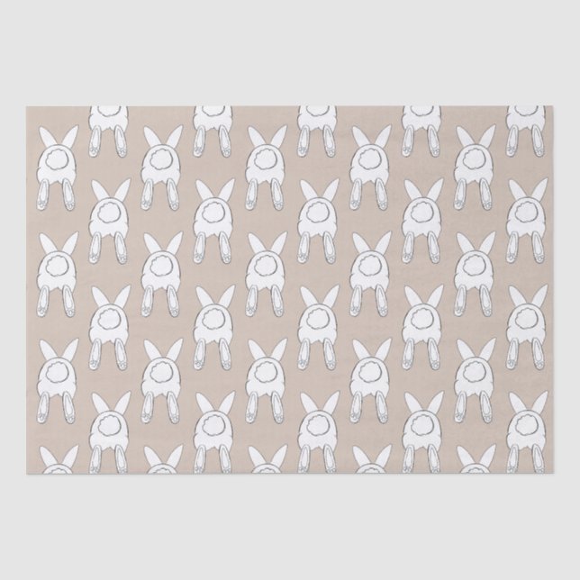 Cream White Happy Oaster Bunnies Seidenpapier (Vorderseite)