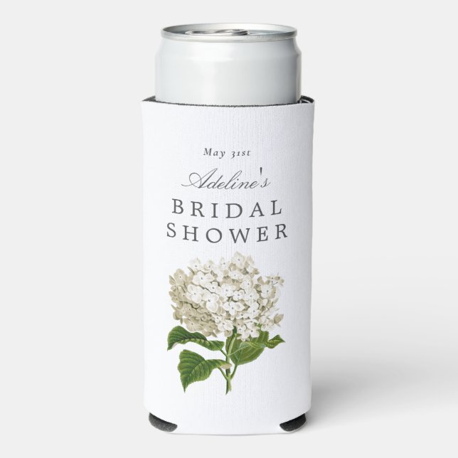 Cream White Hydrangea Bridal Shower Party Selters Dosenkühler (Seltzer Rückseite)