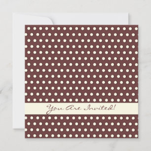 Cream White Ivory Polka Dot Pattern Einladung