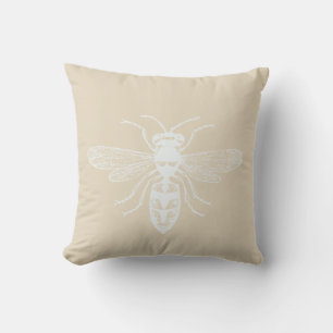 Cream White Personalisiert Bee Happy Kissen Für Draußen