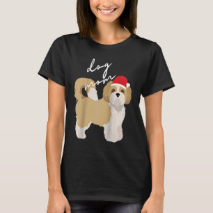 Cream & White Shih Tzu Dog Mama Weihnachten Raglan T-Shirt