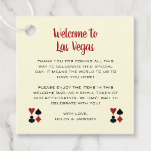 Cream Willkommen bei Las Vegas Willkommenskorb Hoc Geschenkanhänger