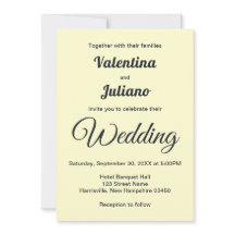 Cream With Slate Text Wedding Invitation