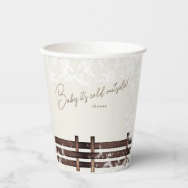 Cream Woodland Baby ist kalt draußen Pappbecher