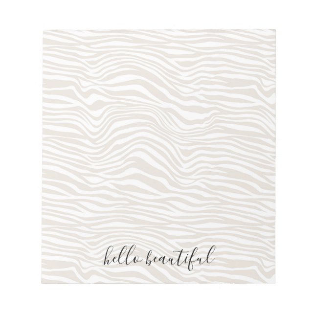 Cream Zebra Print Notizblock (Vorderseite)