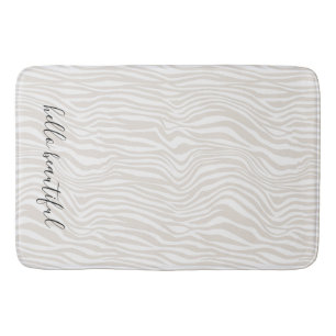 Cream Zebra Print personalisiert Badematte