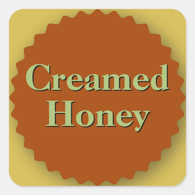 Creamed Honey Jar Amber Quadratischer Aufkleber (Vorderseite)
