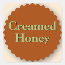 Creamed Honey Jar Goldenrod Quadratischer Aufkleber