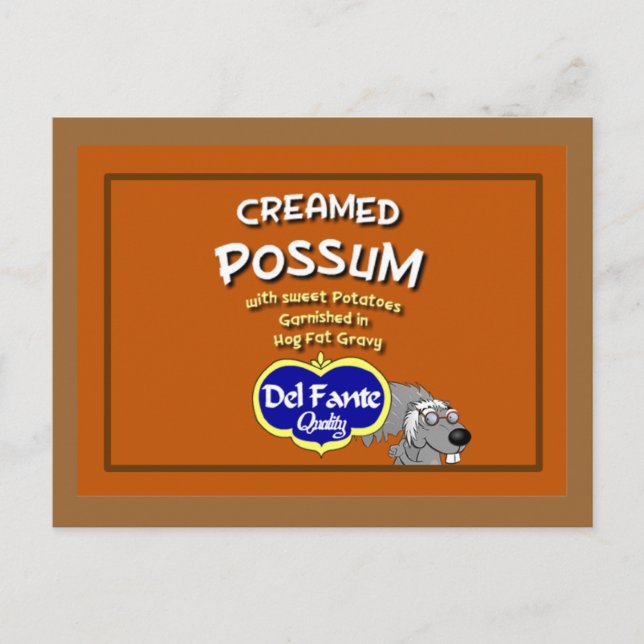 Creamed Possum Recipe Card Postkarte (Vorderseite)