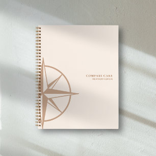 Creamfarbene Kompassrose Gesundheitsversorgung Mar Notizbuch
