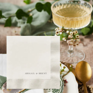 Creamfarbene personalisierte Cocktailservietten zu Serviette