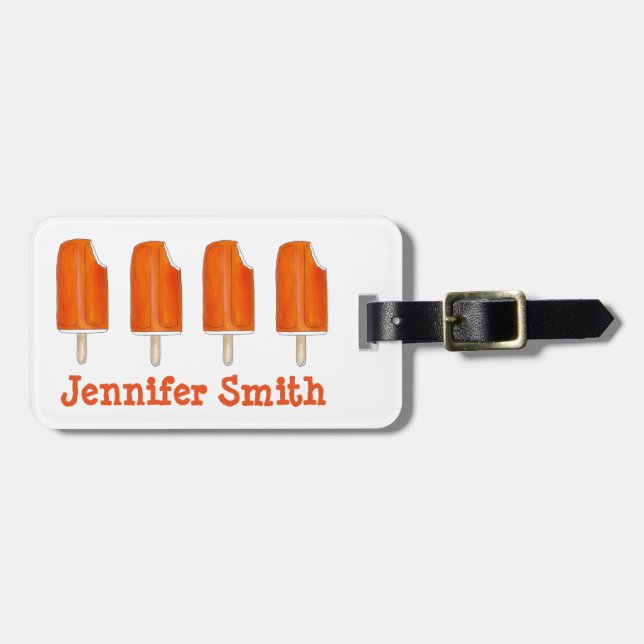 Creamsikel Orange Creme Ice Creme Popsikel Pop Gepäckanhänger (Vorderseite horizontal)