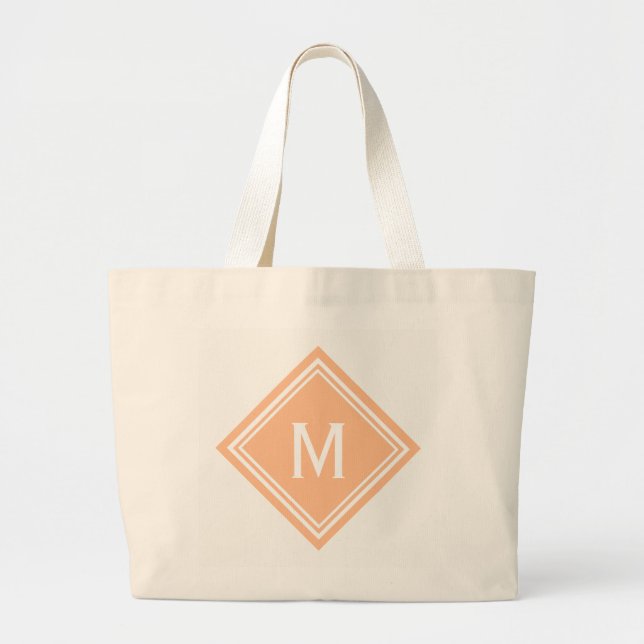 Creamsikel Orange Diamond Monogram Jumbo Stoffbeutel (Vorne)