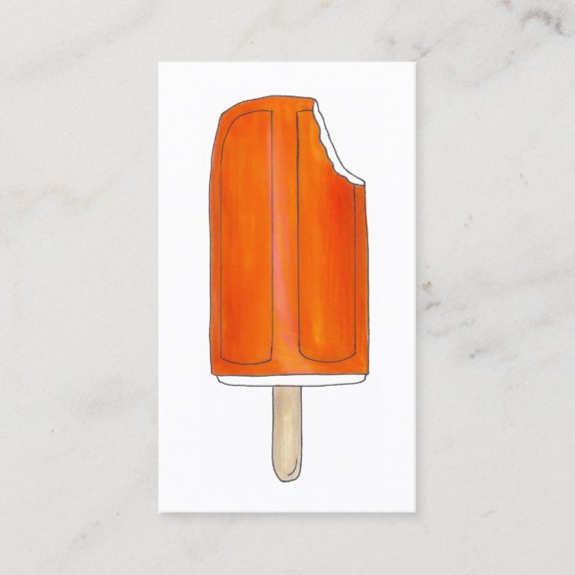 Creamsikel Orange Ice Cream Shoppe Popsikel Pop Visitenkarte (Vorderseite)