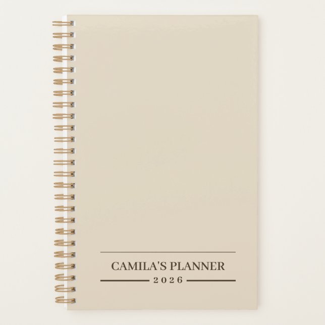 Creamy Beige Planner | Elegant & Personalized  Planer (Vorderseite)