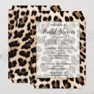 Creamy Brown Black Leopard Einladung