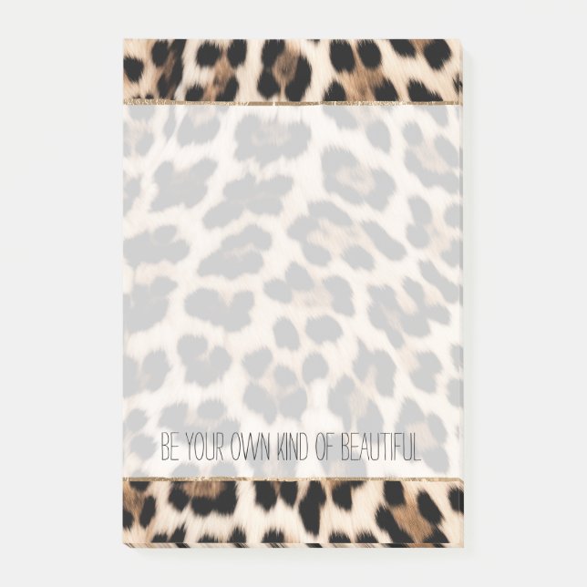 Creamy Brown Black Leopard Print Post-it Klebezettel (Vorderseite)