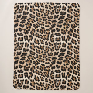 Creamy Brown Black Leopard Sherpadecke