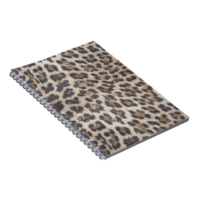 Creamy Brown Black Leopard Sparkle Notizblock (Rechte Seite)