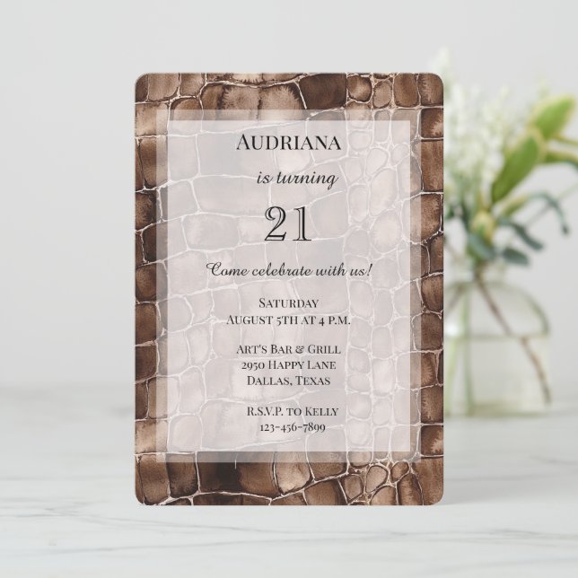 Creamy Brown Chocolate Birthday Einladung (Stehend Vorderseite)