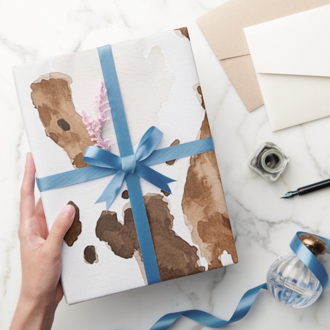 Creamy Brown Chocolate Cow Print Animal Birthday Geschenkpapier (Schenken)