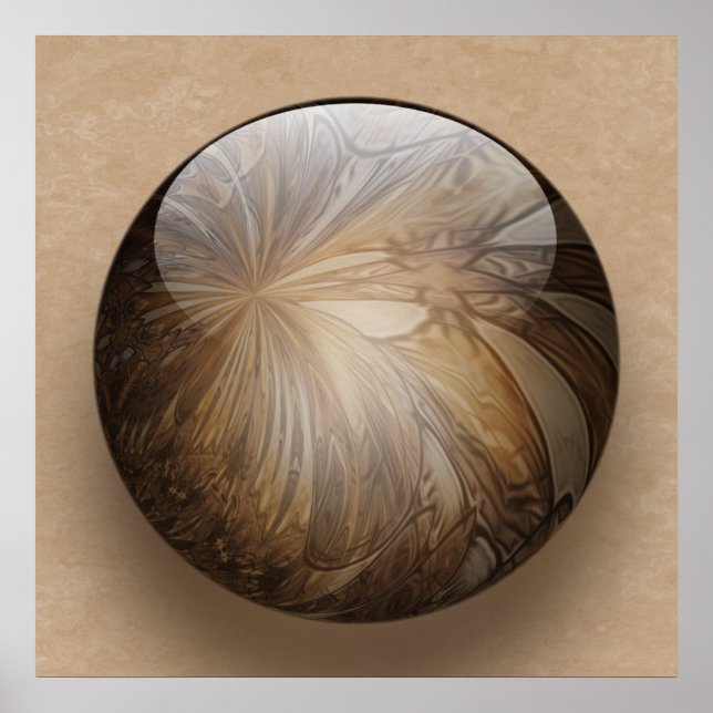 Creamy Coffee Brown Shiny Marble Poster (Vorne)