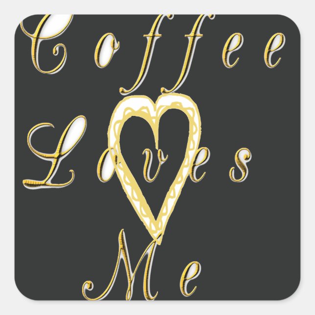 Creamy Coffee Lovers Design Quadratischer Aufkleber (Vorderseite)