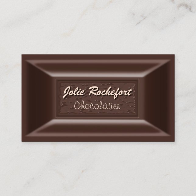 Creamy Dark Chocolate Chocolatier Business Cards Visitenkarte (Vorderseite)