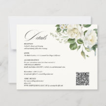Creamy Floral Eucalyptus QR code Details Wedding