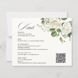 Creamy Floral Eucalyptus QR code Details Wedding