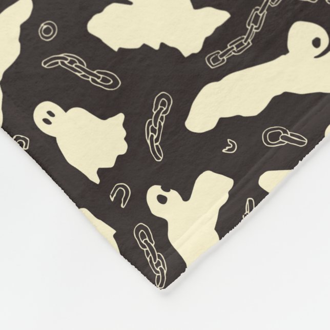Creamy Ghosts - Halloween-Muster. Fleecedecke (Ecke)