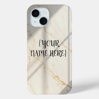 Creamy Marble Monogram Barely There iPhone 15 Case